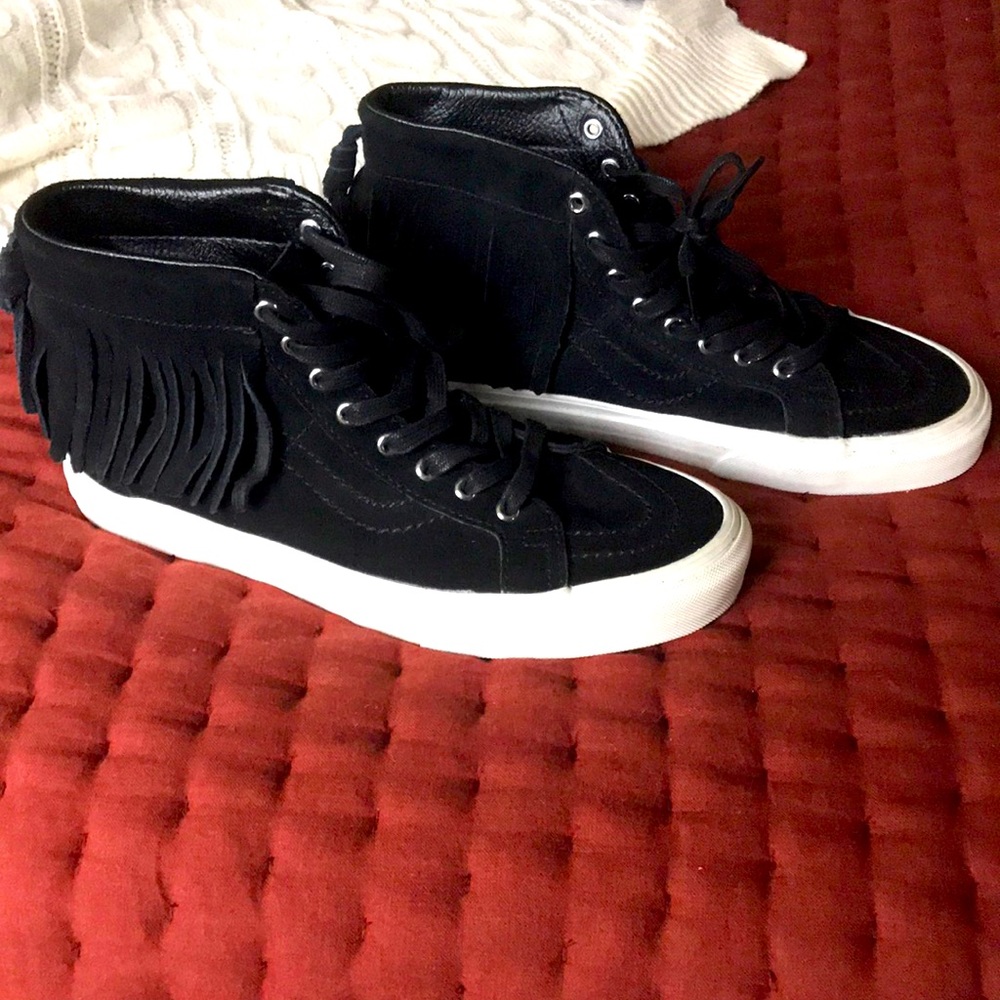 Vans black suede high top sneaker